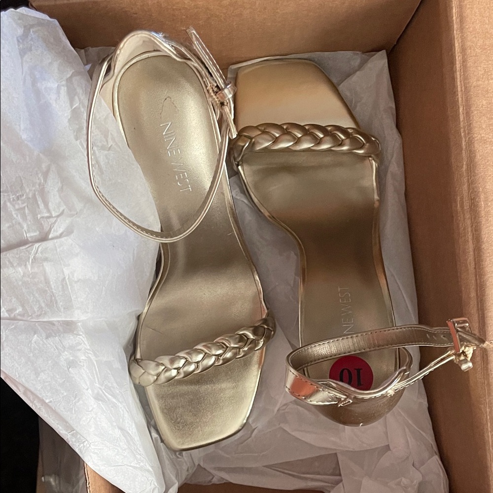 Nine West Gold Braided Strap Heels - Picture 5 of 5